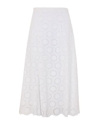 MICHAEL MICHAEL KORS Midi skirt FLORAL EYLT LONG SKIRT
 White 100% Cotton