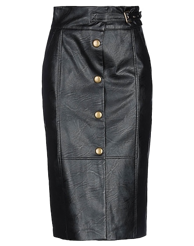 TWINSET Midi skirt Black 100% Viscose, Polyester