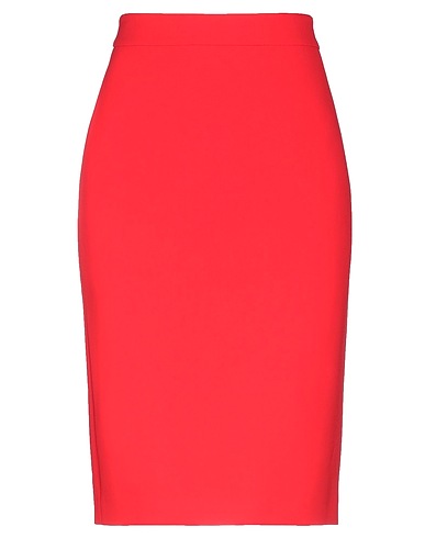 BOUTIQUE MOSCHINO ミディ丈スカート レッド トリアセテート 70% / ポリエステル 30%