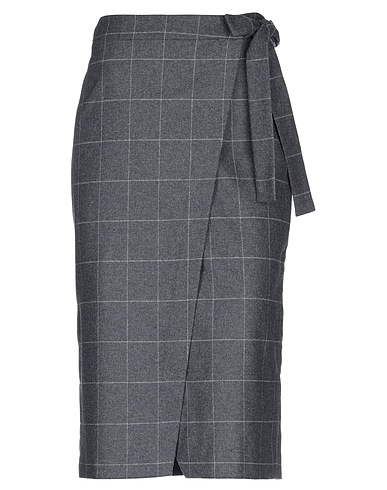 SEVENTY VENEZIA Midi skirt Lead 68% Virgin Wool, 30% Polyester, 2% Elastane