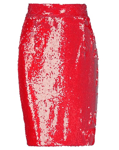 DONDUP Midi skirt Red 97% Polyester, 3% Elastane