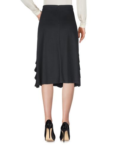 Rose A Pois Midi Skirts In Black