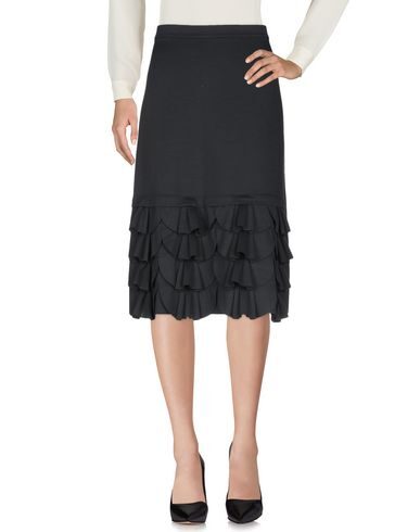 Rose A Pois Midi Skirts In Black