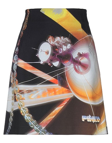 PINKO Mini skirt Black 96% Polyester, 4% Elastane