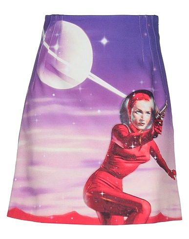 PINKO Mini skirt Purple 96% Polyester, 4% Elastane