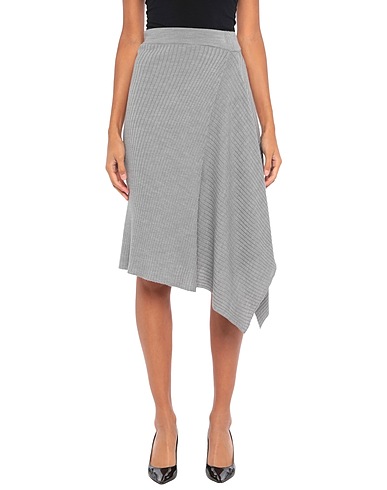 PINKO Midi skirt Light grey 50% Acrylic, 50% Wool