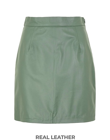 8 by YOOX Minigonna LEATHER ESSENTIAL MINI SKIRT
 Verde salvia 100% Pelle di agnello