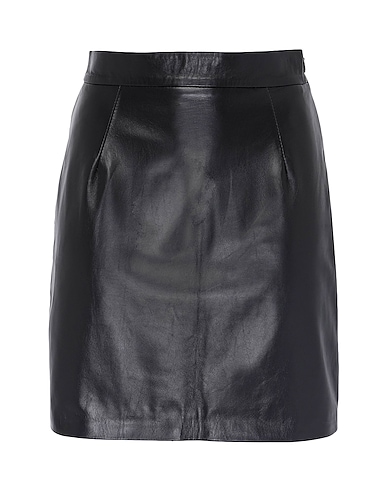 8 By YOOX LEATHER ESSENTIAL MINI SKIRT | Black Women‘s Mini Skirt | YOOX