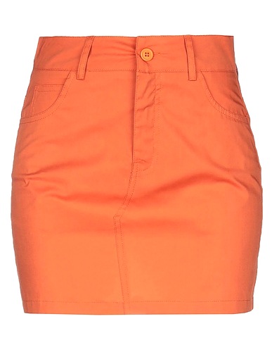 L' AUTRE CHOSE Mini skirt Orange 97% Cotton, 3% Elastane