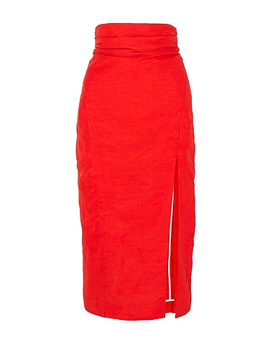 CARMEN MARCH Gonna midi Rosso 61% Viscosa, 39% Lino