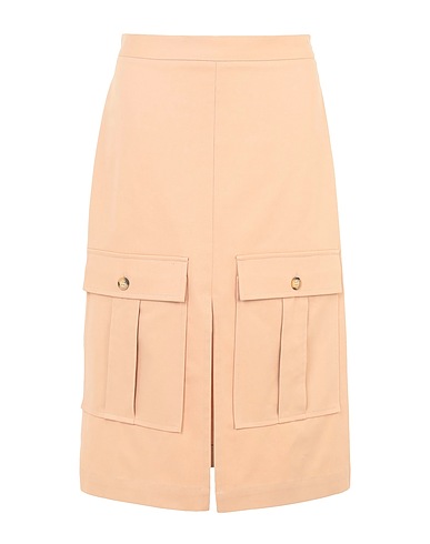 8 by YOOX Midi skirt COTTON PATCH-POCKET MIDI SKIRT
 Beige 97% Cotton, 3% Elastane