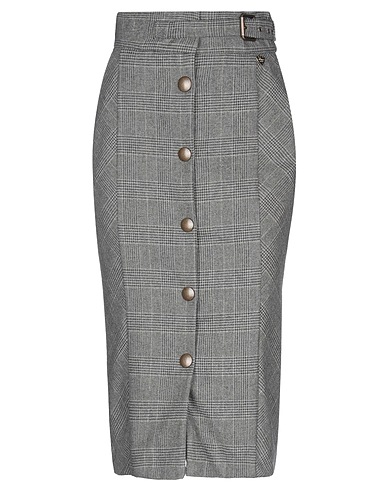 TWINSET Gonna midi Grigio 39% Lana, 30% Poliestere, 30% Viscosa, 1% Elastan