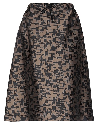HACHE Midi skirt Khaki 85% Polyester, 15% Polyamide
