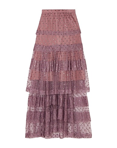 ANNA MASON Maxi Skirts Purple 45% Viscose, 31% Nylon, 16% PES, 8% Silk