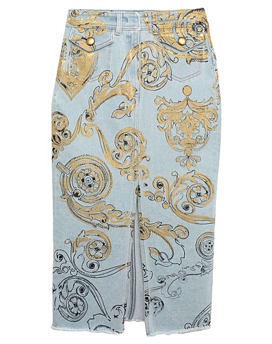 VERSACE JEANS COUTURE Denim skirt Blue 98% Cotton, 2% Elastane