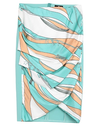ELISABETTA FRANCHI Midi skirt Green 100% Silk, Polyamide, Elastane