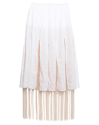 GABRIELA HEARST Midi skirt White 100% Linen, Silk