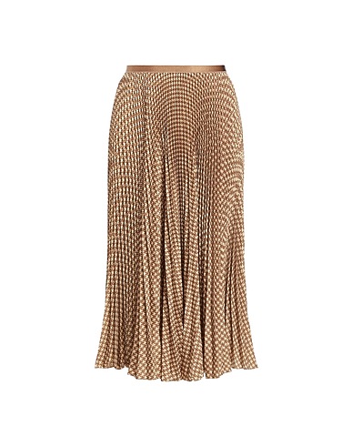 POLO RALPH LAUREN Midi skirt HOUNDSTOOTH PLEATED SKIRT
 Brown 100% Polyester