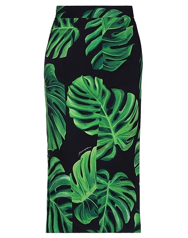 DOLCE&GABBANA Midi skirt Black 89% Silk, 11% Elastane