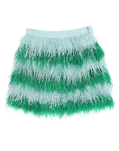 ESSENTIEL ANTWERP Mini skirt Sky blue 100% Ostrich feathers