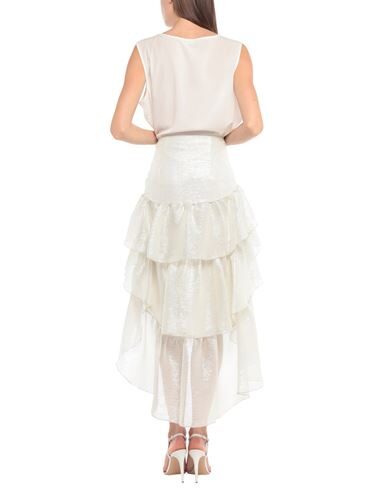 Shop Wandering Woman Maxi Skirt Ivory Size 6 Silk, Metallic Polyester In White