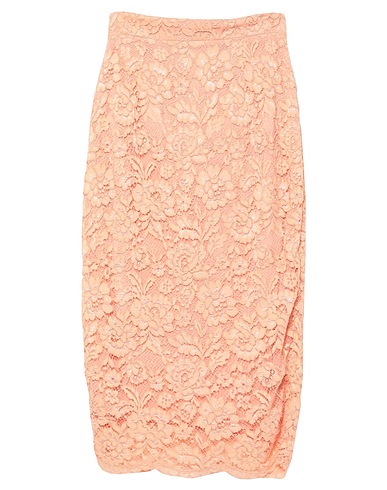 ELISABETTA FRANCHI Midi skirt Salmon pink 60% Polyamide, 40% Viscose