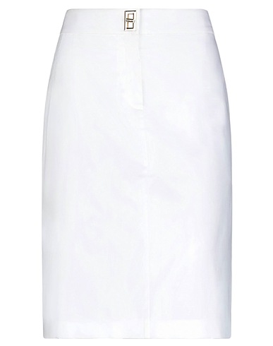 BOUTIQUE MOSCHINO Midi skirt White 98% Cotton, 2% Elastane