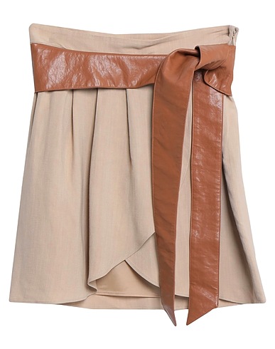 TWINSET Minigonna Beige 73% Viscosa, 27% Lino, Poliestere, Cotone, Altre Fibre