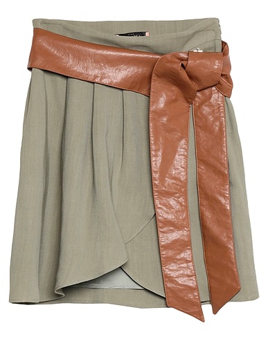 TWINSET Minigonna Verde militare 73% Viscosa, 27% Lino, Poliestere, Cotone, Altre Fibre