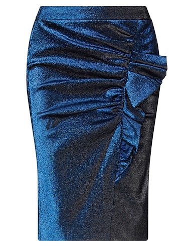BOUTIQUE MOSCHINO Midi skirt Blue 82% Cotton, 15% Polyester, 3% Elastane