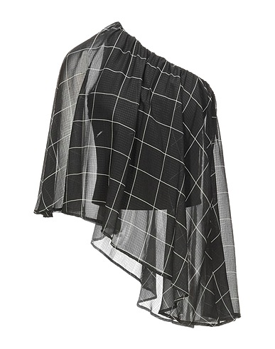 MERCI ITALIA One-shoulder top Black 100% Polyester