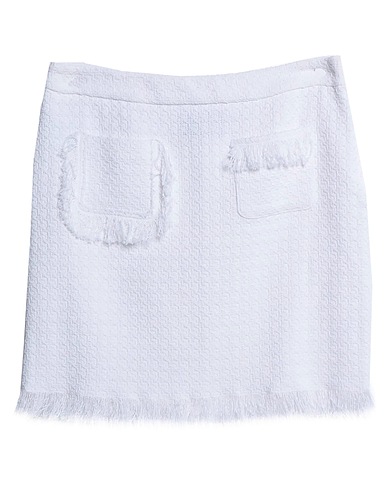 BOUTIQUE MOSCHINO Mini skirt White 65% Cotton, 26% Polyester, 7% Polyamide, 2% Acrylic