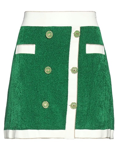 ELISABETTA FRANCHI Mini skirt Green 37% Cotton, 35% Polyamide, 28% Viscose, Polyester, Metal