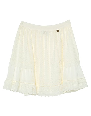 TWINSET Mini skirt Ivory 100% Polyester, Cotton