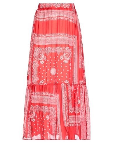 SEMICOUTURE Midi skirt Red 70% Viscose, 30% Cotton