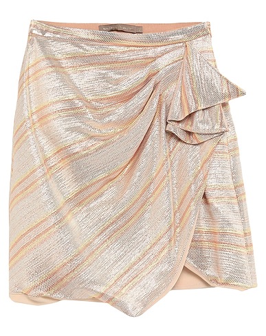 SIMONA CORSELLINI Mini skirt Gold 70% Silk, 30% Metallic fiber