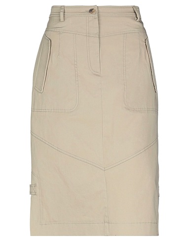 ALBERTA FERRETTI Midi skirt Beige 97% Cotton, 3% Elastane