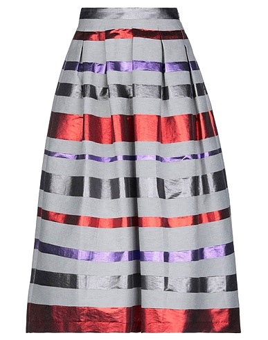 EMPORIO ARMANI Midi skirt Light grey 73% Cotton, 15% Polyamide, 12% Metallic fiber