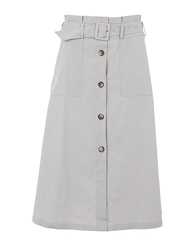 8 by YOOX Midi-Rock COTTON BLEND TWILL FULL-BUTTON A-LINE UTILITY SKIRT
 Maulwurfsgrau 72% Baumwolle, 25% Polyamid, 3% Elastan