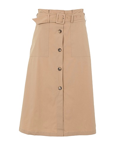 8 by YOOX ミディ丈スカート COTTON BLEND TWILL FULL-BUTTON A-LINE UTILITY SKIRT
キャメル コットン 72% / ナイロン 25% / ポリウレタン 3%