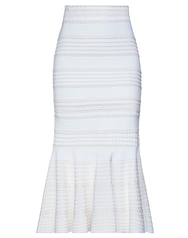 MCQUEEN Midi skirt White 83% Viscose, 17% Polyester