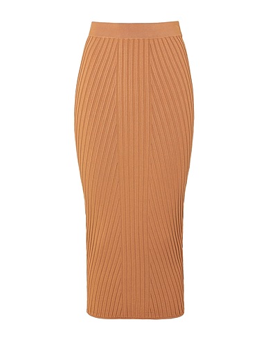 8 by YOOX Midi skirt RIB-KNIT MIDI SKIRT
 Camel 87% Viscose, 11% Polyester, 2% Elastane