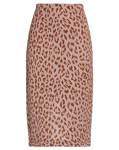 SEMICOUTURE Midi skirt Brown 44% Viscose, 31% Polyamide, 24% Metallic fiber, 1% Elastane