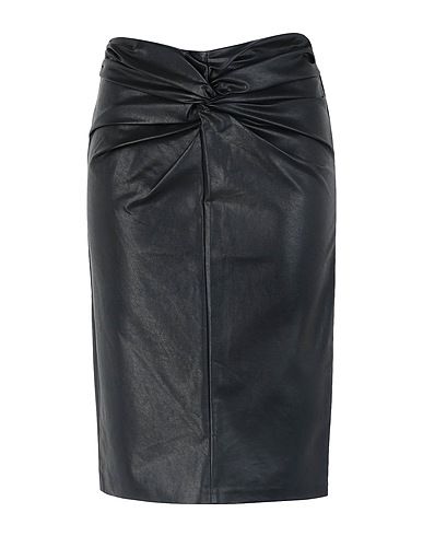 8 by YOOX Midi skirt KNOT PENCIL SKIRT Black 55% Cotton, 45% Polyurethane