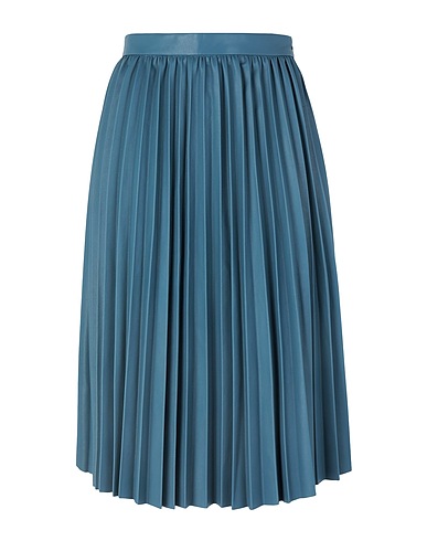 8 by YOOX Midi skirt PLEATED SKIRT Deep teal 50% Polyester, 50% Polyurethane