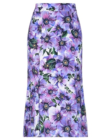 DOLCE&GABBANA Midi skirt Purple 94% Silk, 6% Elastane
