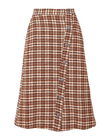 REMAIN BIRGER CHRISTENSEN Midi skirt Camel 62% Cotton, 34% Polyester, 4% Other Fibres