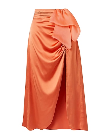 VANESSA COCCHIARO Midi skirt Rust 97% Viscose, 3% Elastane, Silk
