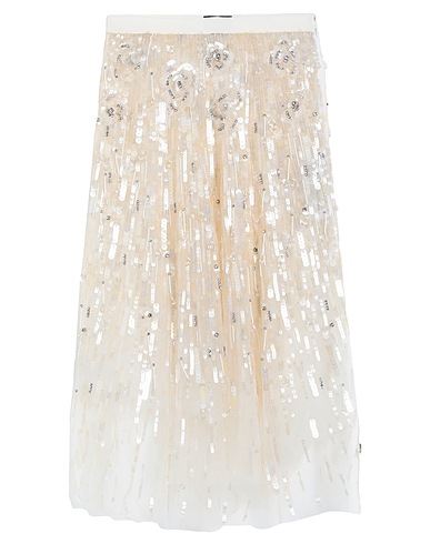 ELISABETTA FRANCHI Gonna midi Avorio 100% Poliammide, Plastica, Vetro, Viscosa
