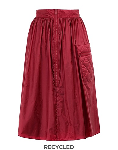 8 by YOOX Midi skirt Burgundy 100% Recycled polyamide